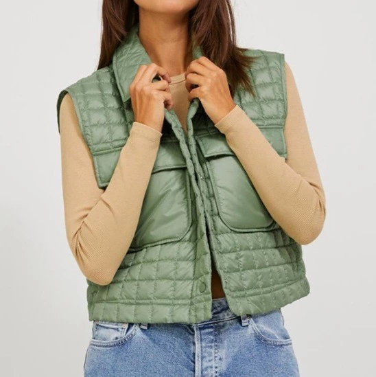 Jack & Jones Chaleco acolchado de cuello solapa de mujer