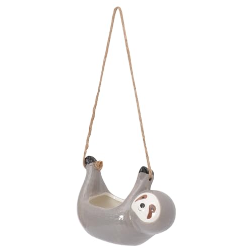 DOITOOL Macetero Colgante De Cerámica con Diseño De Perezoso Pequeño para Plantas Naturales Maceta Decorativa para Jardín Hogar Y Oficina 6.3X3.1X4.3 Pulgadas
