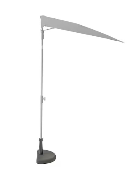 LILLEÖ / BRAMSÖN- Sombrilla con soporte, gris/negro, 150 cm