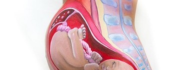 Una de las obras de "Body painting" en el embarazo más bonita que he visto