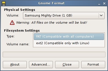 Gnome Format: nueva herramienta para formatear dispositivos en Gnome