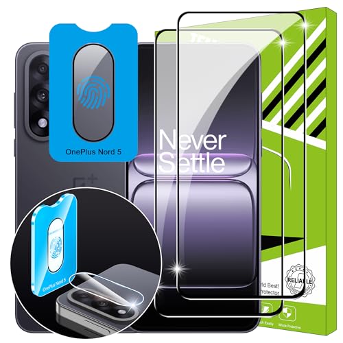Lemxiee Cristal Templado para OnePlus Nord 5 Protector pantalla [2+1 pieza] Vidrio templado Protector de Lente cámara