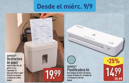 Destructora De Papel Y Plastificadora Aldi