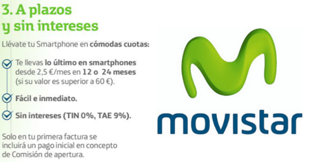 Movistar también cobrará una comisión de apertura en la venta a plazos de sus móviles