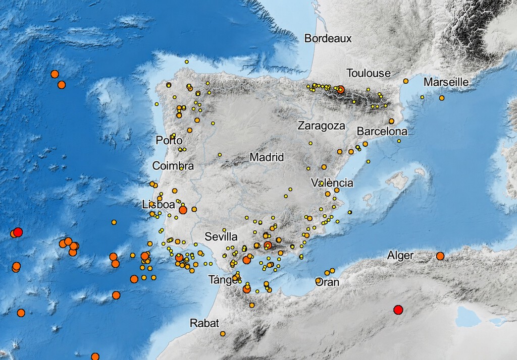 El mapa online de los terremotos en España registra un nuevo sismo en la provincia de Granada. No es el único