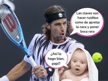 ¡Papá, quiero ser tenista! Feliciano López se lleva a su hijo Darío al trabajo, pero es Sandra Gago a la que se le cae la baba mirándole