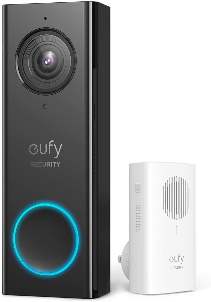 eufy Security, Wi-Fi Video Doorbell, 2K Resolution, Real-Time Response, No Monthly Fees, Secure Local Storage, Free Wireless Chime (Requires Existing Doorbell Wires, 16-24 Vac, 30 VA or Above)