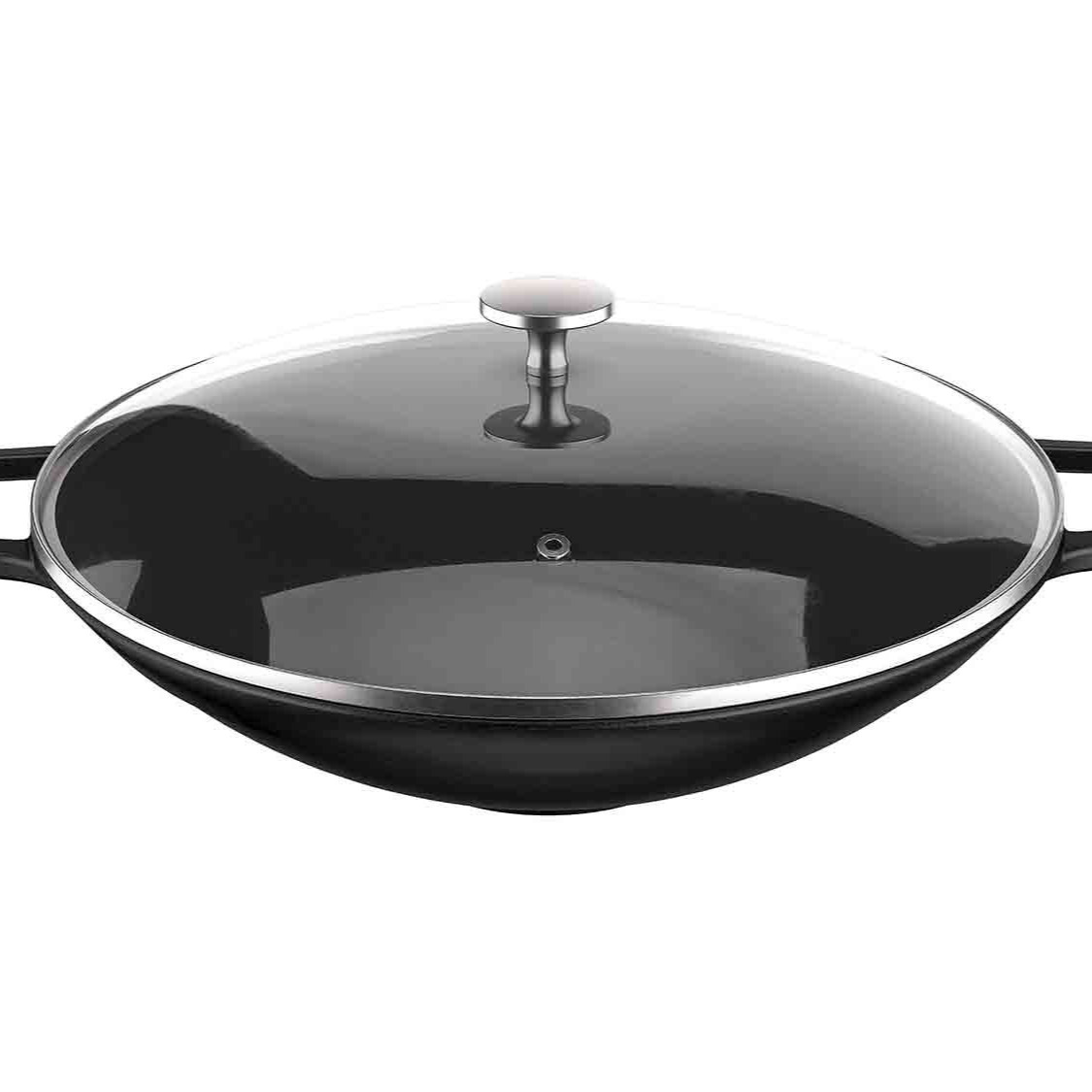 Wok de hierro fundido con tapa 36 cm 5 L