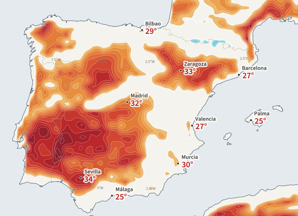 AEMET ya avisa sobre temperaturas de +30º C en Gal