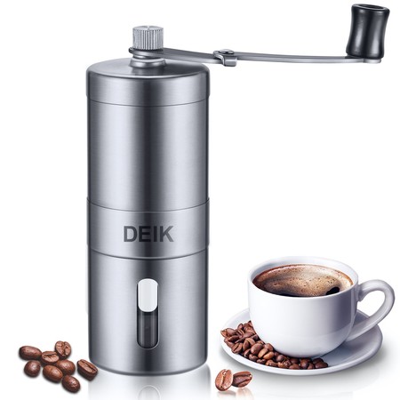 60% de descuento en el molinillo de café manual de acero inoxidable Deik: aplicándolo cuesta 6 euros en Amazon