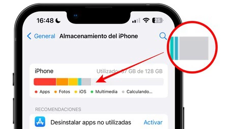 Almacenamiento Iphone