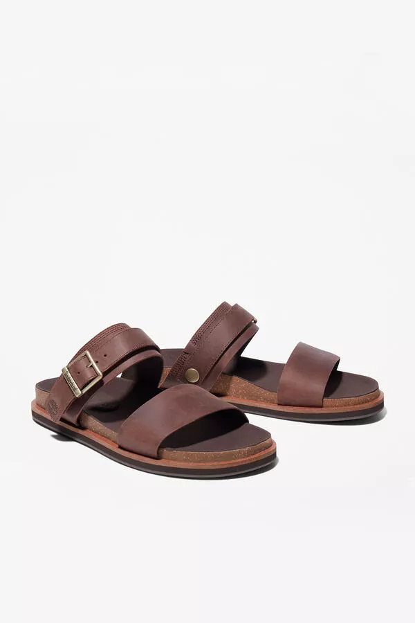 Sandal in brown leather