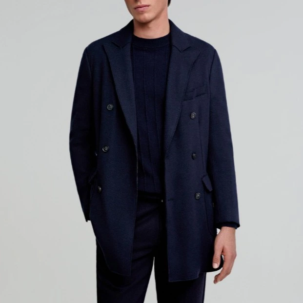Scalpers Abrigo de paño de hombre con solapas y cierre cruzado