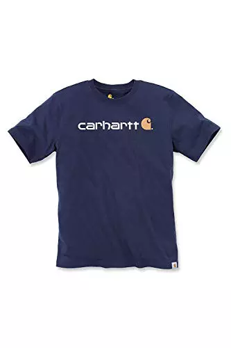 Carhartt Relaxed Fit Heavyweight Short-sleeve Logo Graphic T-shirt, Camiseta Work Utility, Hombre, Azul Marino