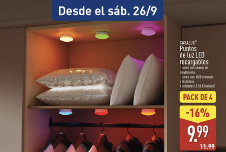 Puntos De Luz Led Recargable Aldi