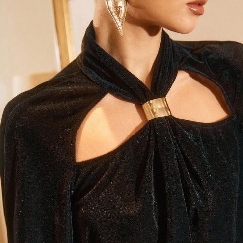 POESELLE Blusa de terciopelo 