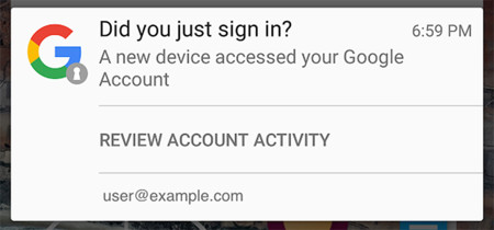 Google para Android nos avisará cada vez que un nuevo dispositivo inicia sesión con nuestra cuenta