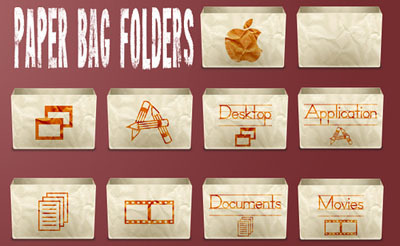 Set de iconos Paper Bag Folders para Leopard