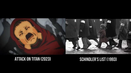 Ataque a los Titanes y La Lista de Schindler