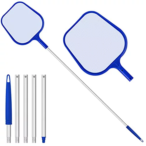Jsdoin Recogehojas para Piscinas Profesional,Kits de Skimmer Piscinas con 1.2m Barra Telescópica para Spas, Natación, Pozos, para Piscinas Claras, Leaves Y Debris