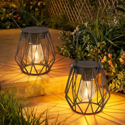 TaoFiaCo Farolillos Solares para Exteriores Colgantes o de Pie, 2 Piezas
