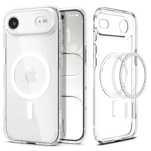 Spigen Funda para iPhone Air, Ultra Hybrid MagFit Compatible con MagSafe [Tecnología Dura Clear] - Blanco Claro