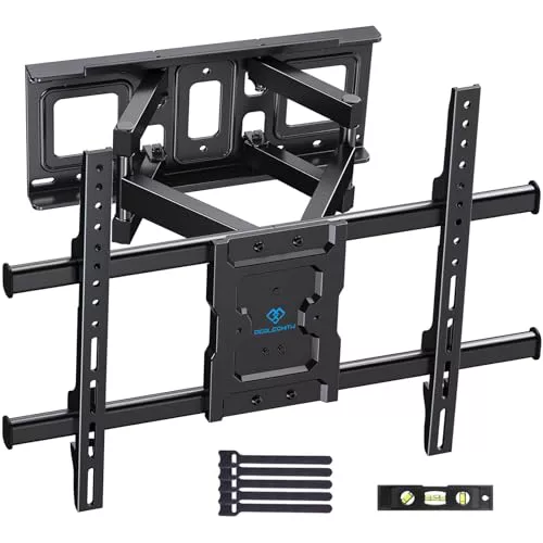 PERLESMITH Soporte TV Pared, para 37 a 85 Pulgadas hasta 60kg TVs, Soporte TV Articulado Inclinable Y Giratorio, Sujecion Televisión 65 MAX VESA 600x400mm