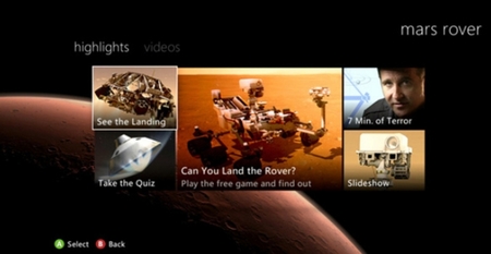 La llegada del Mars Rover de la NASA a Marte podrá verse en directo por la Xbox 360 en lunes