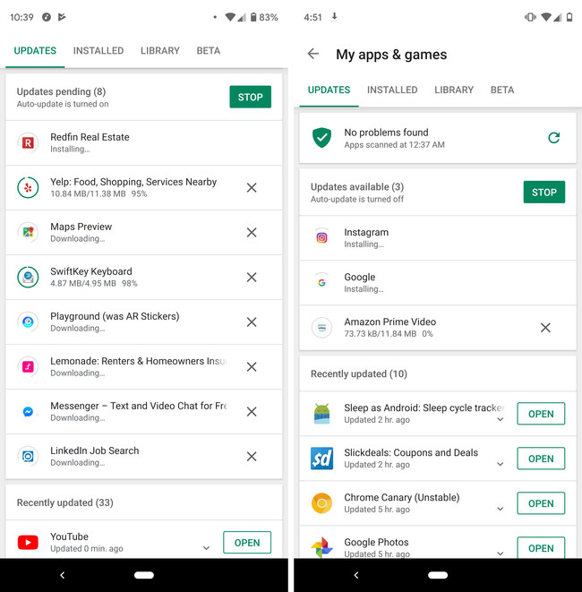 Google Play Store prueba la descarga simultánea de aplicaciones