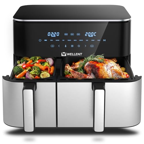 WELLENT 11L Air Fryer con Doble Cestas(4+7L) 