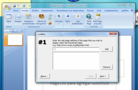 Live Web, páginas web en tus presentaciones de PowerPoint