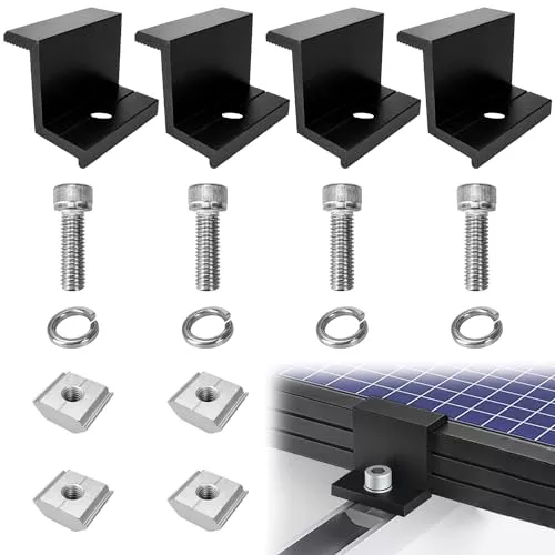 4 Pcs Soporte De Montaje De Panel Solar, Abrazaderas De Extremo Solar, Abrazaderas De Soporte De Montaje De Panel Solar Ajustables, Accesorios De Sistema Solar De Soporte Fotovoltaico (30mm)