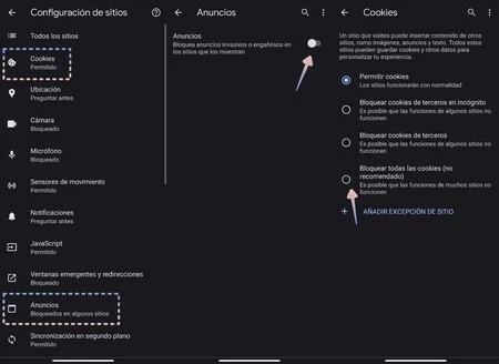 Chrome サイトの設定