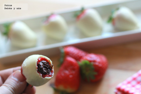 Idea para el Día de la Madre, fresas dos chocolates