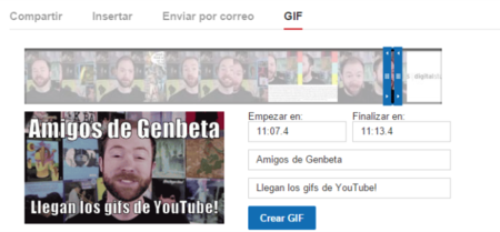 Crea tus gifs animados a partir de vídeos con YouTube