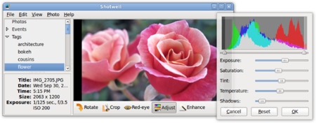 Shotwell, edición de imagenes