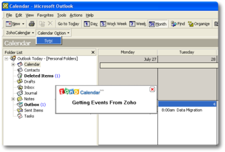 Pluging de Zoho Calendar para Outlook