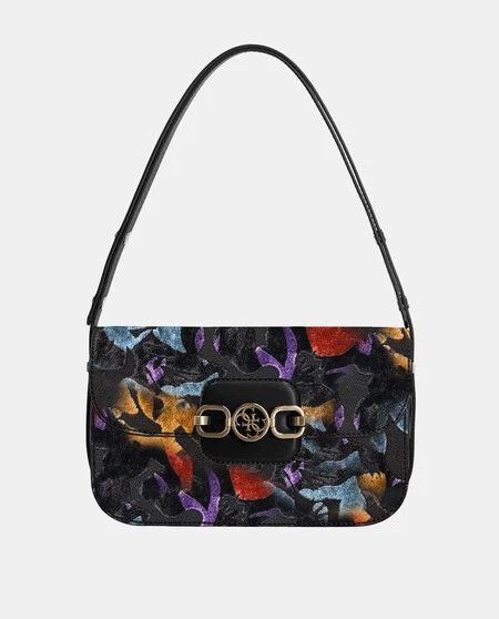 Bolso de hombro convertible Hensely de terciopelo con estampado floral