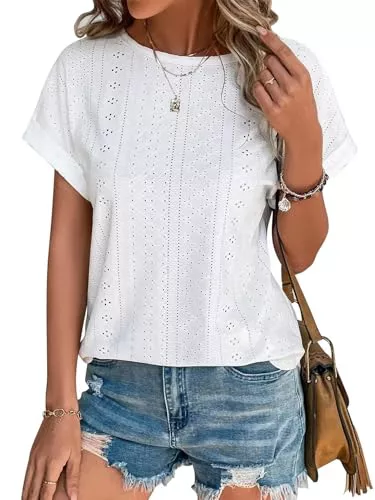 Cuptacc Camiseta para Mujer, Blusa Elegante de Verano 