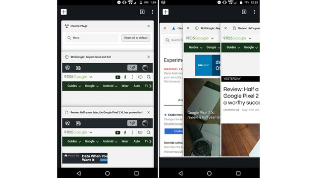 Tab Switcher Chrome Android-OS 67