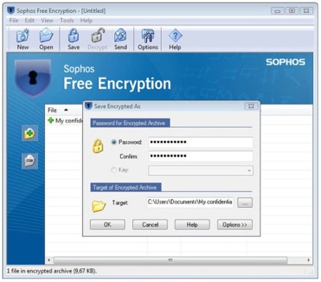 Sophos Free Encryption permite cifrar ficheros fácilmente