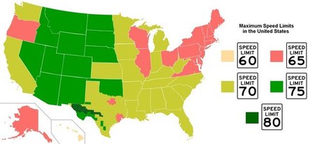 Limites de velocidad en Estados Unidos