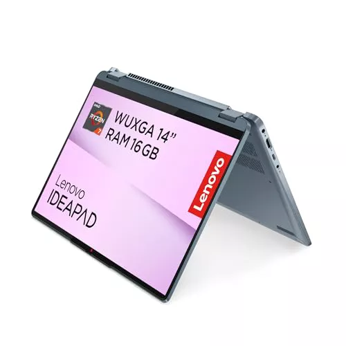Lenovo IdeaPad Flex 5 Gen 8 - Ordenador Portátil Táctil Convertible 14" WUXGA (AMD Ryzen 7 7730U, 16GB RAM, 512GB SSD, AMD Radeon Graphics, Wi-Fi 6, Windows 11 Home) Teclado QWERTY Español – Azul