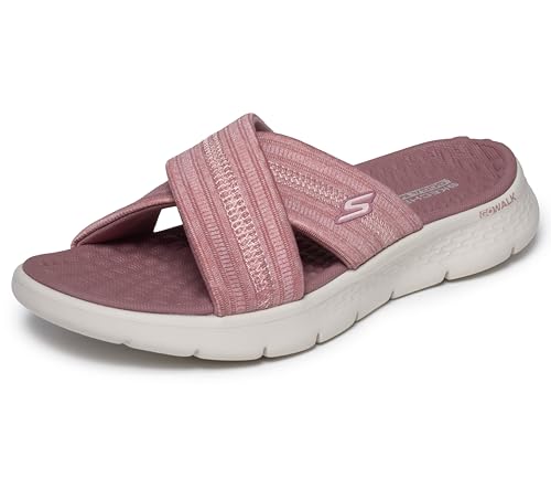 Skechers Sandalias Go Walk Flex ImpressedGO WALK Flex para mujer, Tela malva, 39 EU