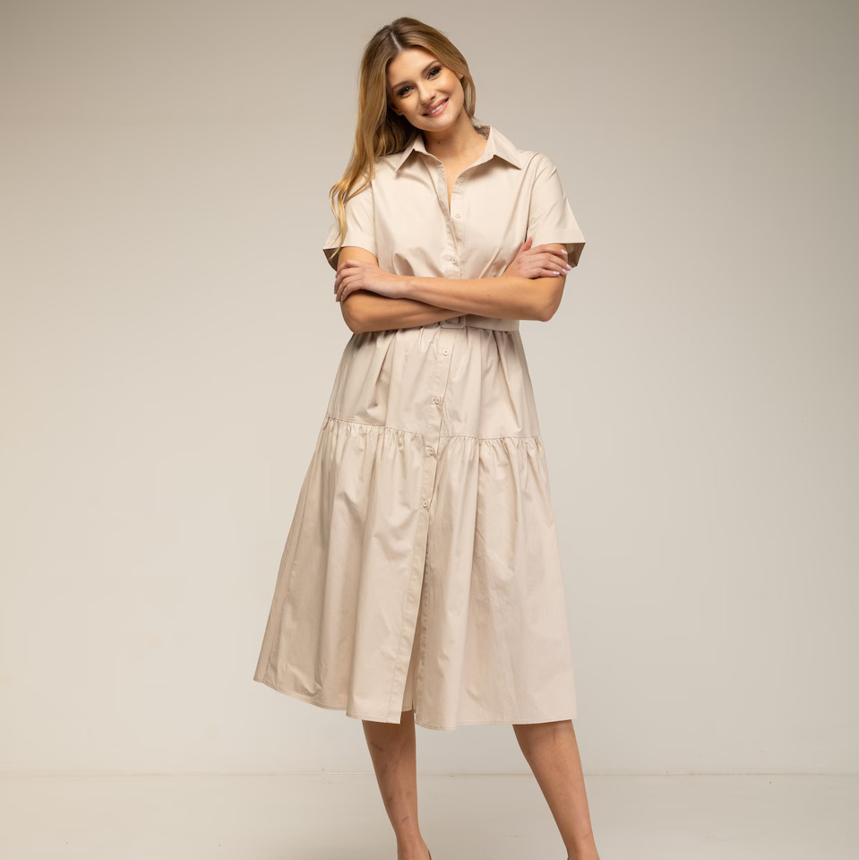 Tantra
Vestido midi camisero de manga corta