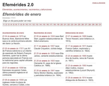 Efemerides 2.0, consulta y añade efemérides a través de Internet
