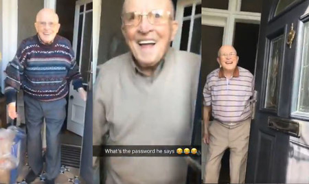 El tierno vídeo viral del abuelo que recibe con una gran sonrisa a su nieta cada vez que lo visita
