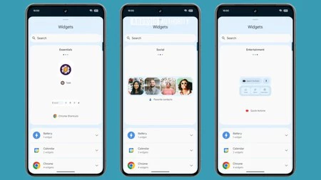 ウィジェットセレクターを刷新しました。 Android 当局からの画像
