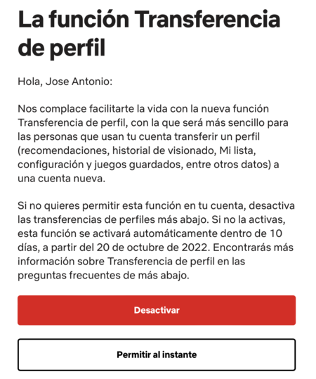 Transferencia de perfil