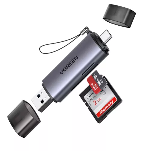 UGREEN 2 en 1 Lector Tarjetas SD TF USB C y USB 3.0 Dual Conector (SD 3.0)